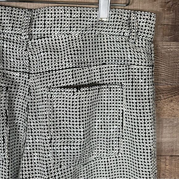 Sandro Paris White/Black Sequin Lined Luxury Ankle Straight Leg Pants Sz. 30 NEW - Picture 9 of 12